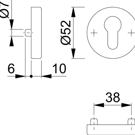 Szyld na klucz HOPPE 42HS Aluminium F1 ( 3000203539 )