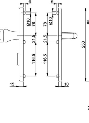 HOPPE Schutzgarnitur London 78G/2222ZA/2410/113 Aluminium F1 ( 3000209912 )