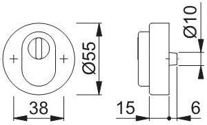 HOPPE security escutcheon E42ZNSB-ZA stainless steel F69 ( 3000220125 )