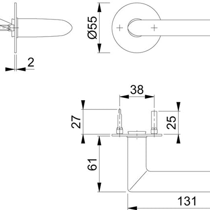 HOPPE par de manillas Stockholm E1140Z/849N acero inoxidable F69 ( 3000203538 )