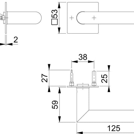 HOPPE lever handle pair Amsterdam E1400Z/848N stainless steel F69 ( 3000203520 )