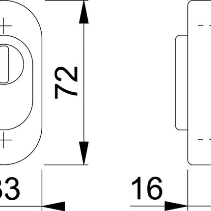 HOPPE Rosace de protection E55S-ZA acier inoxydable F69 ( 3000250618 )