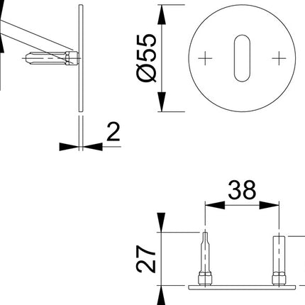 HOPPE key rose pair E849NS stainless steel F69 ( 3000203535 )
