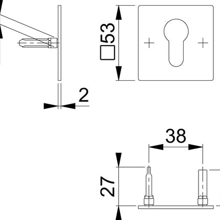 Par de rosetas de llave HOPPE E848NS acero inoxidable F69 ( 3000203533 )