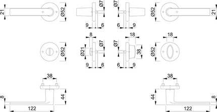 Juego de roseta HOPPE Los Angeles M1642/42KV/42KVS Latón F96-1-R ( 8000460269 )