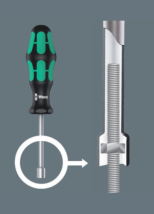 WERA Llave de vaso hexagonal 395 HO SW 6 mm longitud de hoja 90 mm (4000827807)