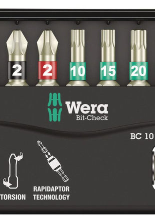 WERA Edelstahlbitsortiment BC 10 Stainless 1 10-teilig ( 4000828393 )