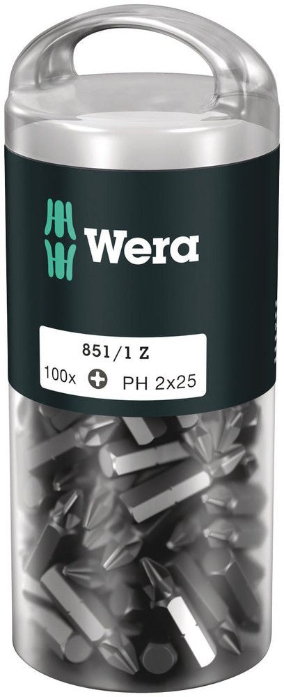 WERA duże opakowanie bitów 851/1 Z 1/4 ″ PH 2 Długość 25 mm ( 4000822267 )