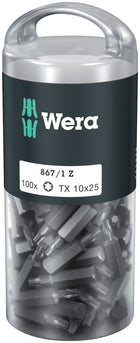 WERA paquete grande de puntas 867/1 Z 1/4″ T 10 longitud 25 mm (4000822272)