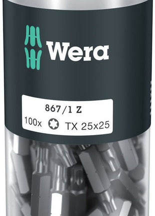 WERA duże opakowanie bitów 867/1 Z 1/4 ″ T 25 Długość 25 mm ( 4000822273 )