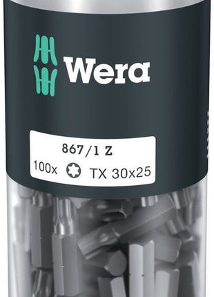 WERA paquete grande de puntas 867/1 Z 1/4″ T 30 longitud 25 mm (4000822275)