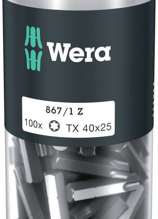 WERA paquete grande de puntas 867/1 Z 1/4″ T 40 longitud 25 mm (4000822274)