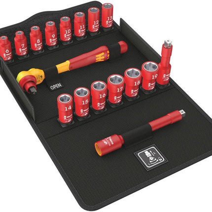 WERA Jeu de clés à douille 8100 SB VDE 1 Zyklop 17 pièces 3/8 po. ( 4000828008 )