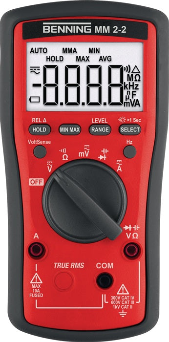 Multímetro BENNING MM 2-2 0,1 mV-1000 V CA, 0,1 mV-1000 V CC (4000828964)