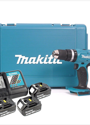 Makita DHP 453 RFE3 Akku Schlagbohrschrauber im Makpac + 3x BL 1830 3,0 Ah Akku + 1x DC RC Ladegerät - Toolbrothers