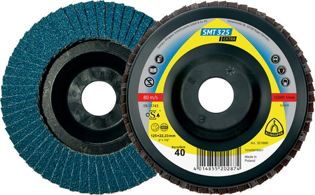 KLINGSPOR flap disc SMT 325 Extra Ø 125 mm grain size 40 straight ( 4000842816 )