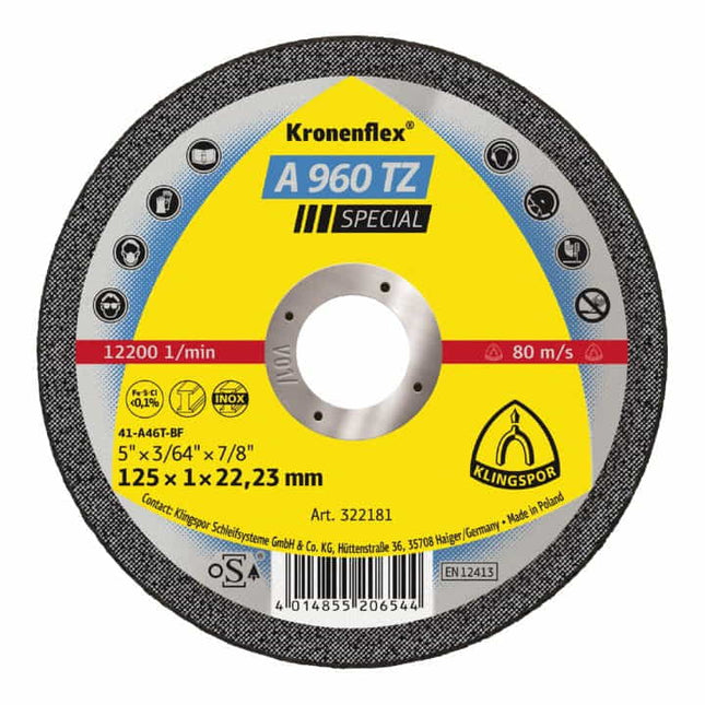 KLINGSPOR cutting disc A 960 TZ Special D125x1mm straight ( 4000843410 )