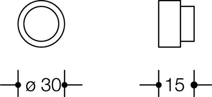 HEWI Tope de puerta de pared 611XA / 611XC Acero inoxidable XA mate ( 3000205865 )