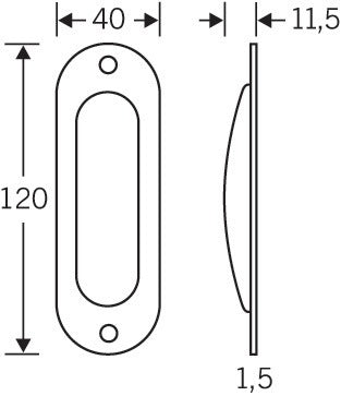 Tapa para puerta corredera FSB 42 4212 Aluminio F2 / alpaca ovalada ( 3000252564 )