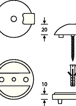 Tope para puerta de suelo FSB 38 3884 Ø 70 mm altura 20 mm (3316002016)