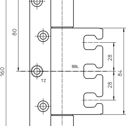 SIMONSWERK object hinge VARIANT VX 7939/160 matt brushed stainless steel 200 kg ( 3000255460 )