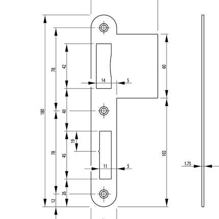 BKS B 9000 rounded stainless steel lug striking plate ( 3321024013 )