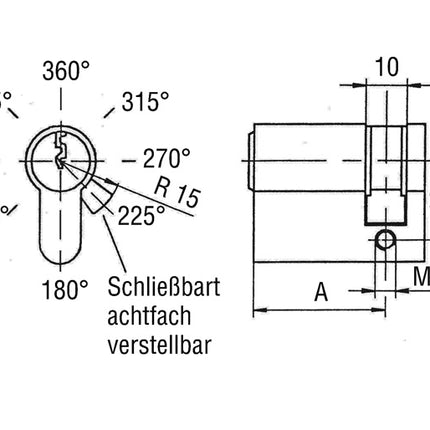 BKS Profilhalbzylinder 8900 31/10 mm ( 3000251976 )