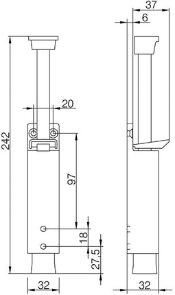 Fermaporta DENI 3837 0060 22 Pressofuso in zinco, verniciato argento ( 3000251206 )