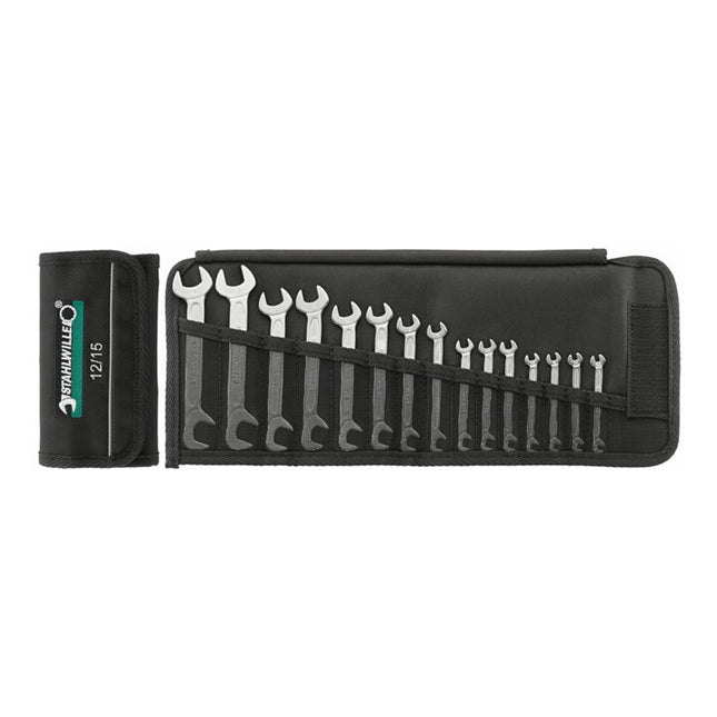 STAHLWILLE double open-end spanner set 12/15 15-piece SW3.2-14 mm ( 4000826181 )