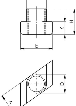 Nakrętka rowka teowego AMF nr 510 rowek teowy 14 mm M12 ( 4000833217 )