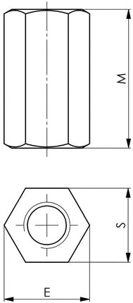 Tuerca de prolongación AMF nº 6334 M12 ancho entre planos 18 mm ( 4000833424 )