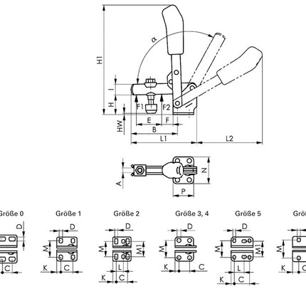 AMF Sauterelle de serrage verticale no. 6800 taille 1 ( 4000833501 )