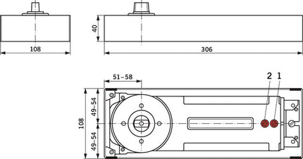 DORMAKABA Ferme-porte au sol BTS 84 Constatation EN 3 ( 3000207090 )