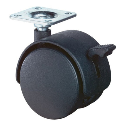 BS ROLLEN Plastikowe podwójne kółko z hamulcem Ø kółka 50 mm Nośność 40 kg ( 3000275089 )