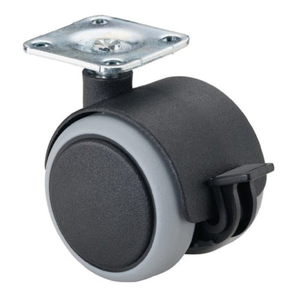 BS ROLLEN Plastic double castor with brakes Wheel Ø 40 mm Load capacity 30 kg ( 3000275063 )