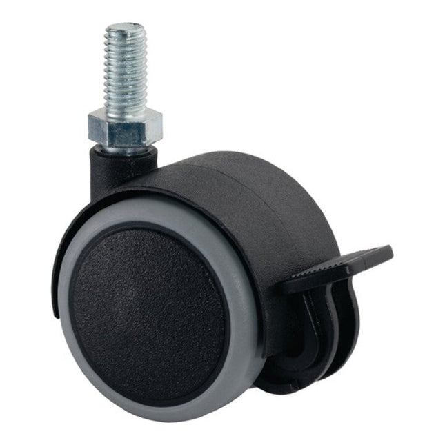 BS ROLLEN Plastic double castor with brakes Wheel Ø 50 mm Load capacity 50 kg ( 3000275010 )