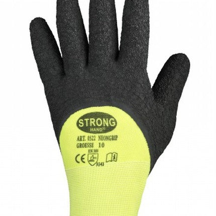 GUANTES STRONGHAND NEONGRIP talla 8 amarillo neón/negro ( 8000140721 )