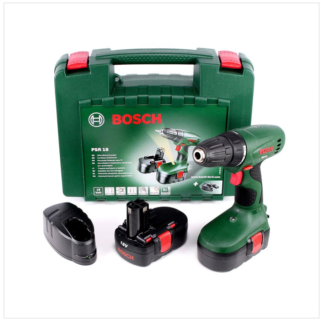 Bosch PSR 18 V Akku Bohrschrauber mit 2 Akkus und Ladegerät im Koffer ( 0603955371 ) - Toolbrothers