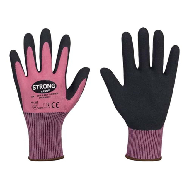 Guanti STRONGHAND LADY FLEXTER taglia 8 rosa/nero ( 8000737567 )