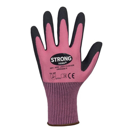 STRONGHAND gloves LADY FLEXTER size 8 pink/black ( 8000737567 )