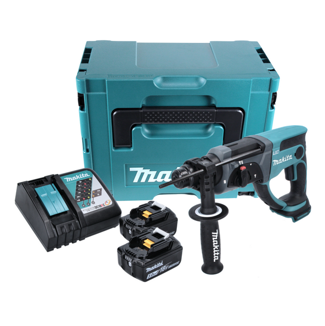 Makita DHR 202 RTJ Akku Kombihammer 18 V 2,0 J SDS Plus + 2x Akku 5,0 Ah + Ladegerät + Makpac - Toolbrothers