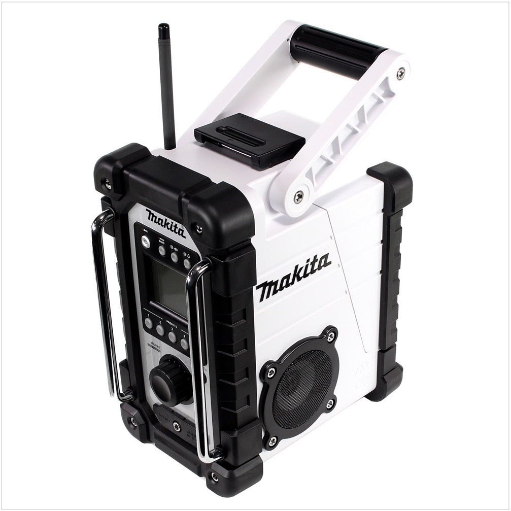 Makita DMR 107 ZW Radio a batería 7,2 - 18 V / Color blanco - Sin batería, sin cargador incluidos
