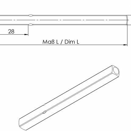 OGRO lever handle pin OGRO 114 PB square 8 x 110 mm ( 3000267154 )