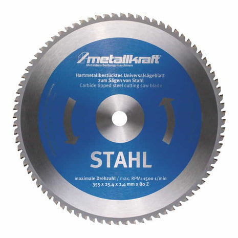 METALLKRAFT metal circular saw blade steel saw blade Ø 355 mm width 2.4 mm ( 4000804020 )