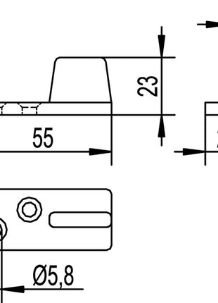 Planeador guía HELM 214 plástico blanco (3000255952)