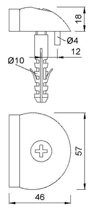 Tope de puerta KWS 2001.31 Altura 18 mm ( 3000258199 )