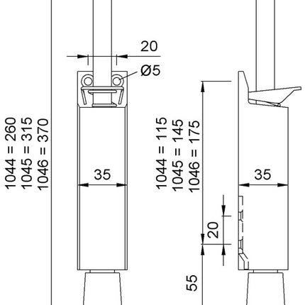 KWS door holder 1044.02 Aluminium silver lacquered ( 3000255909 )