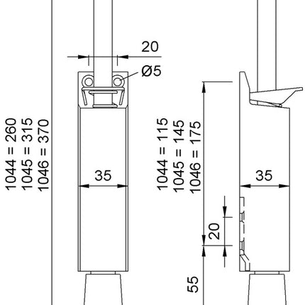 KWS Türfeststeller 1045.02 Aluminium silberfarbig lackiert ( 3000255910 )