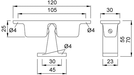 Uchwyt drzwiowy KWS 1055.02 aluminium/stal srebrny lakierowany ( 3000255912 )