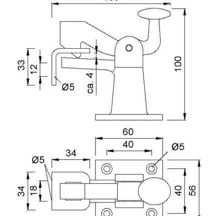 KWS gate retainer 1307 malleable cast iron black ( 3326043066 )